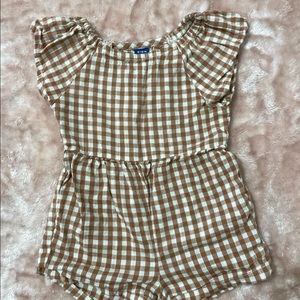 Plaid print romper